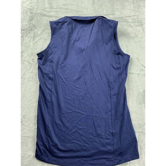 Callaway Shirt Men medium navy Opti Dri Golf Vest Top Pullover half button up - Picture 2 of 13